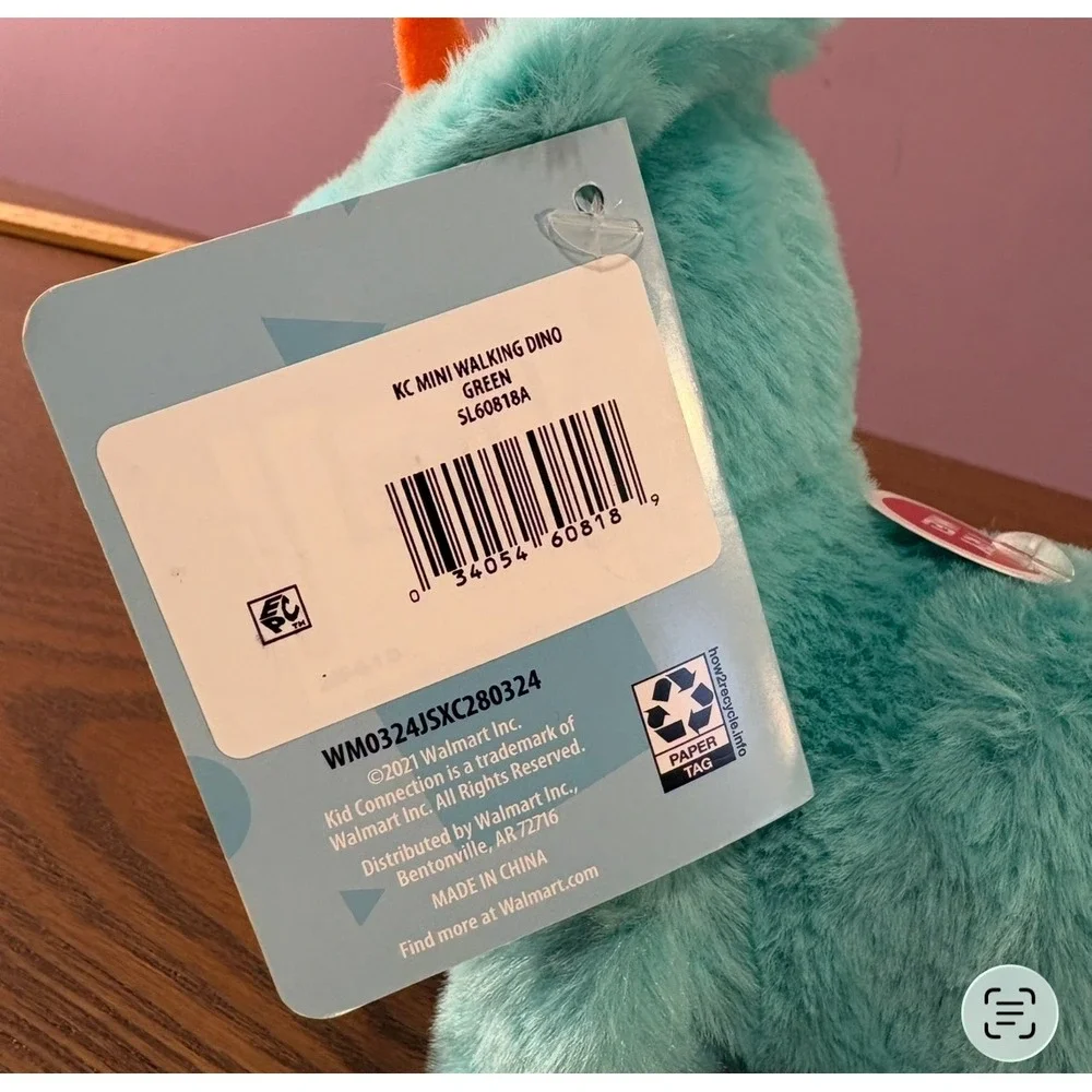 Kid Connection‎ Mini Walking Dino Teal Triceratops Plush Toy NEW